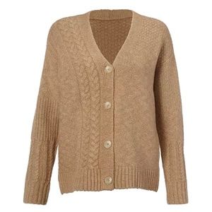 NWOT CAbi Neighbor Cardigan (4474); M; Camel